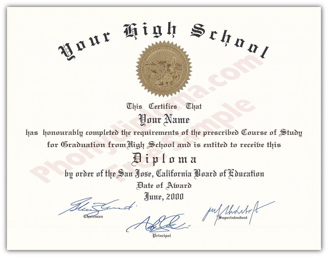 Fake High School Decade Design Diplomas