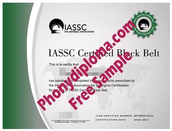 IASSC Certified Black Belt Fake Diploma from PhonyDiploma