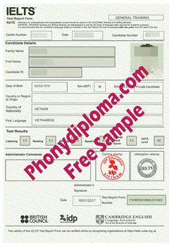Fake IELTS Diploma from PhonyDiploma