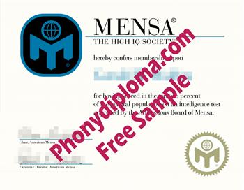 MENSA-Fake-Diploma-Sample-from-PhonyDiploma