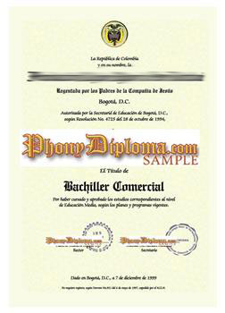 Fake Diploma from Colombian University Columbia  D