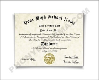 Fake High School Diploma | Fake High School Degree