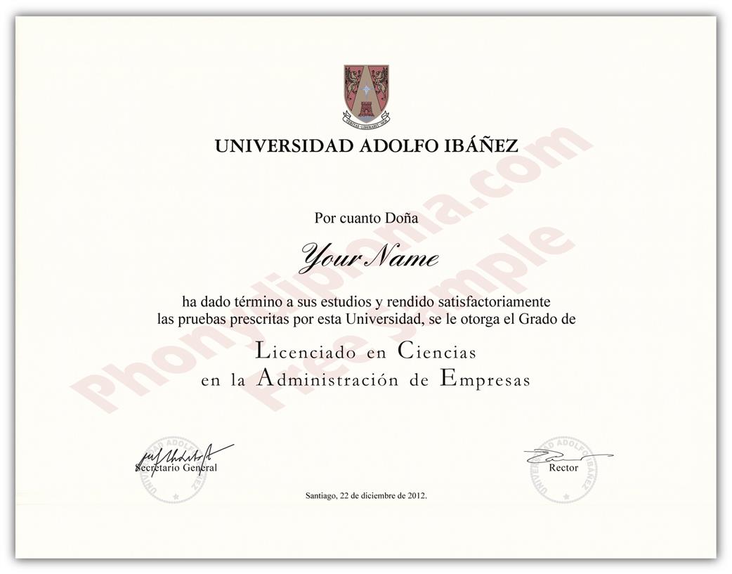 Fake Diploma From Chile University PhonyDiploma