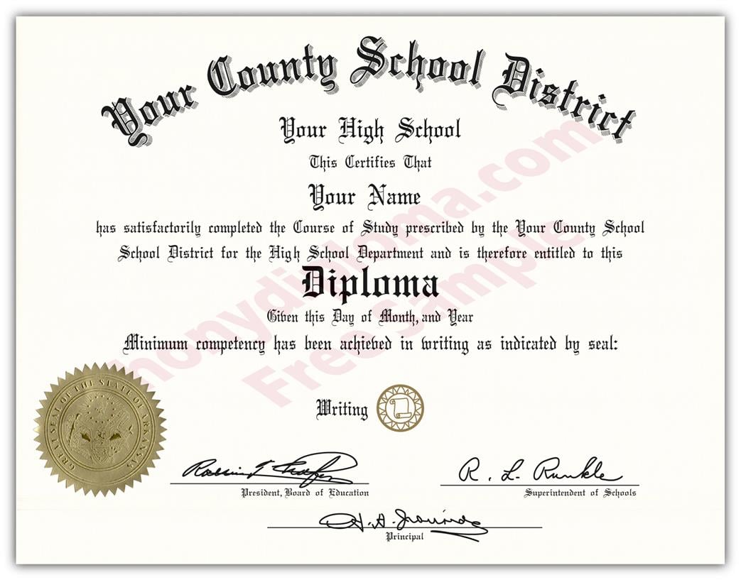 High School Fake Diplomas, Fake High School Degrees And Transcripts ...