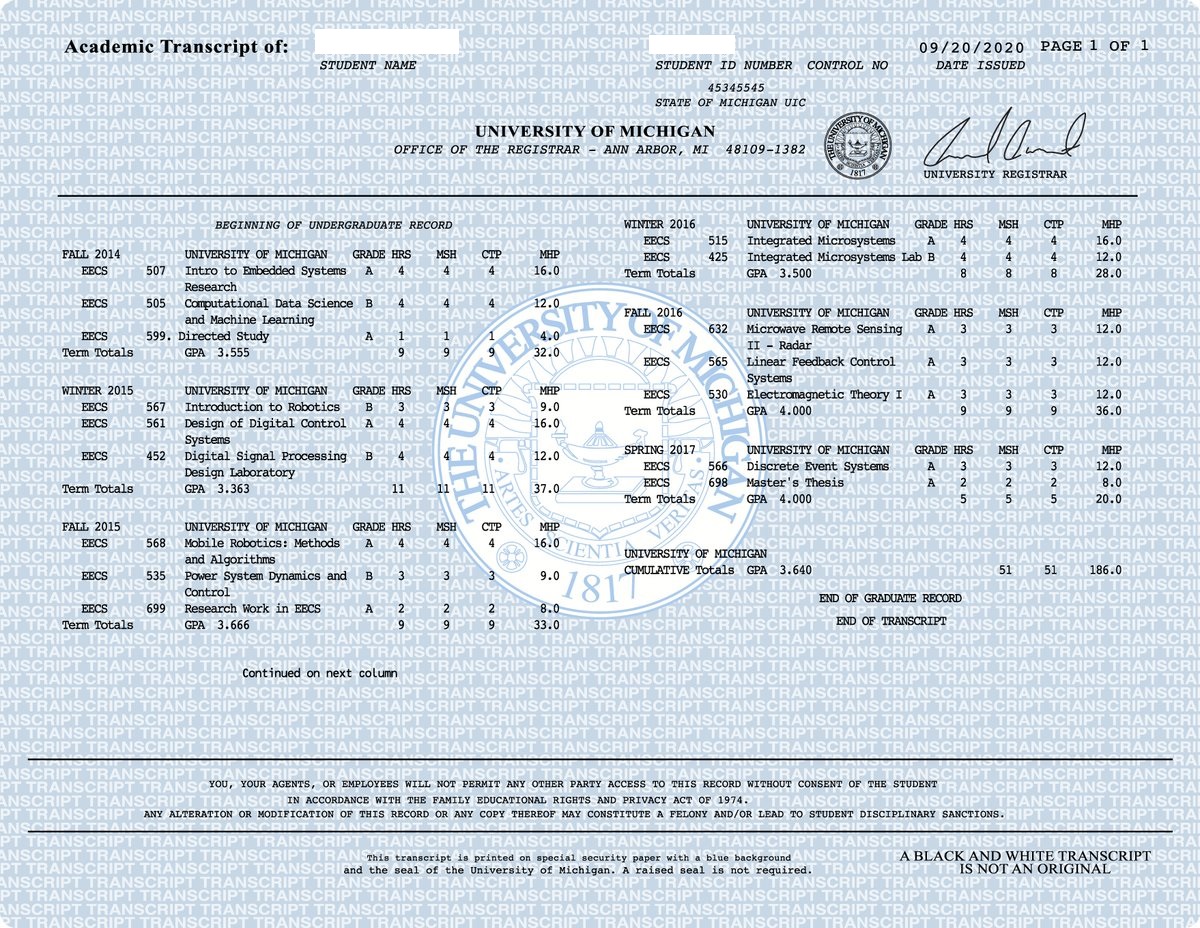 Transcript example